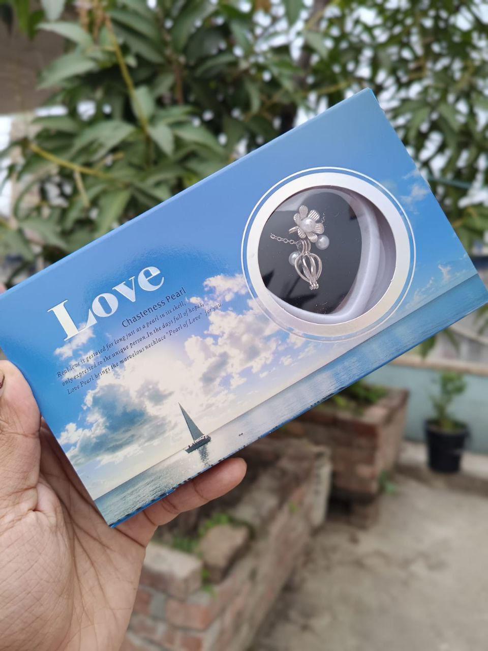 Love Pearl Locket Necklace Set - Image 13