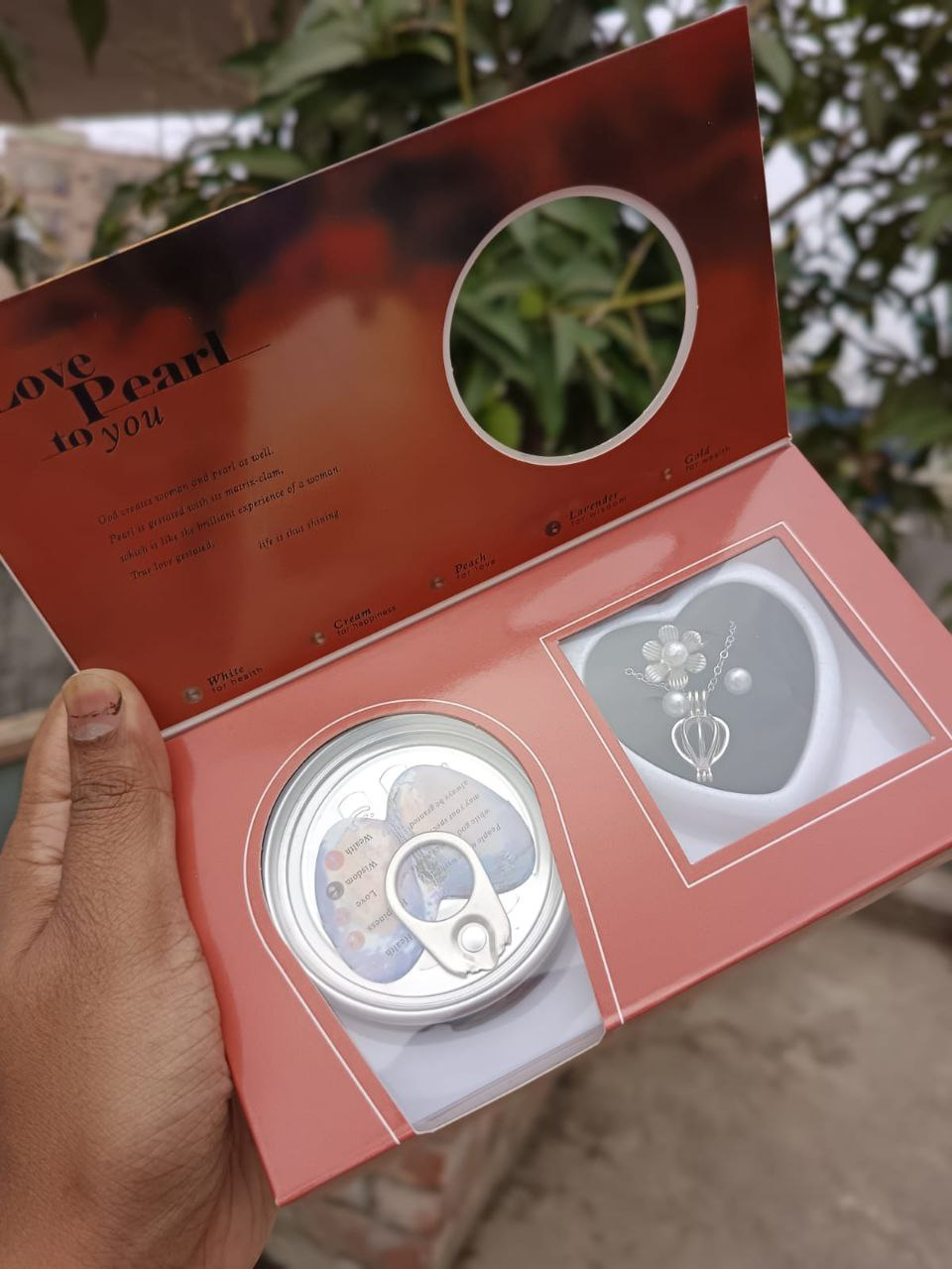 Love Pearl Locket Necklace Set - Image 15