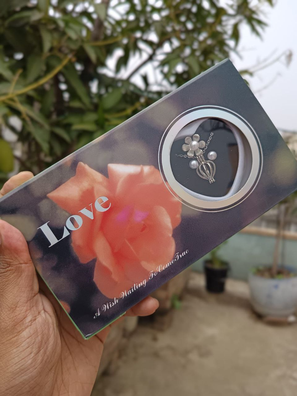 Love Pearl Locket Necklace Set - Image 12