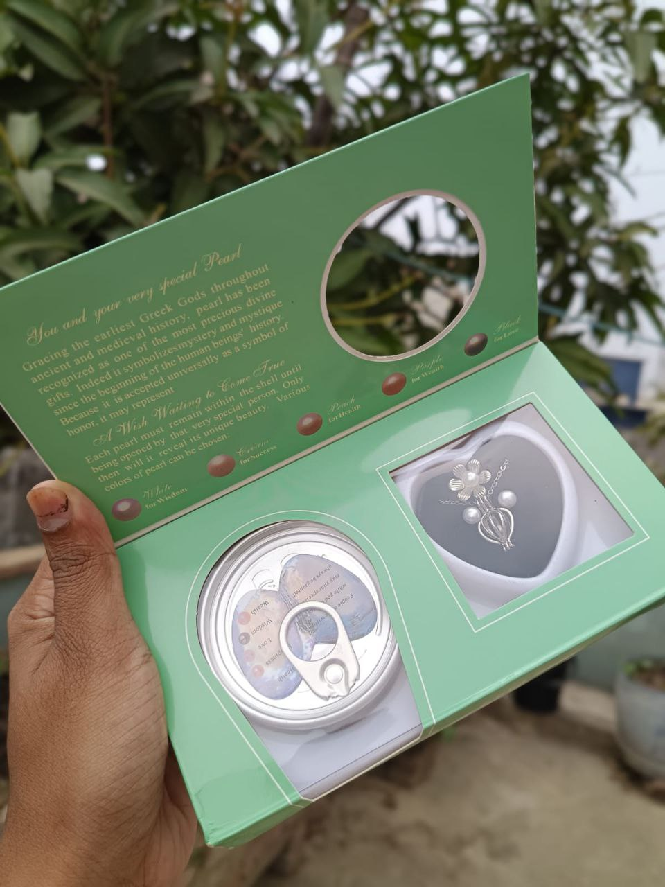 Love Pearl Locket Necklace Set - Image 9