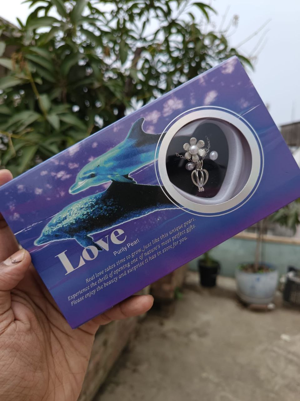 Love Pearl Locket Necklace Set - Image 11