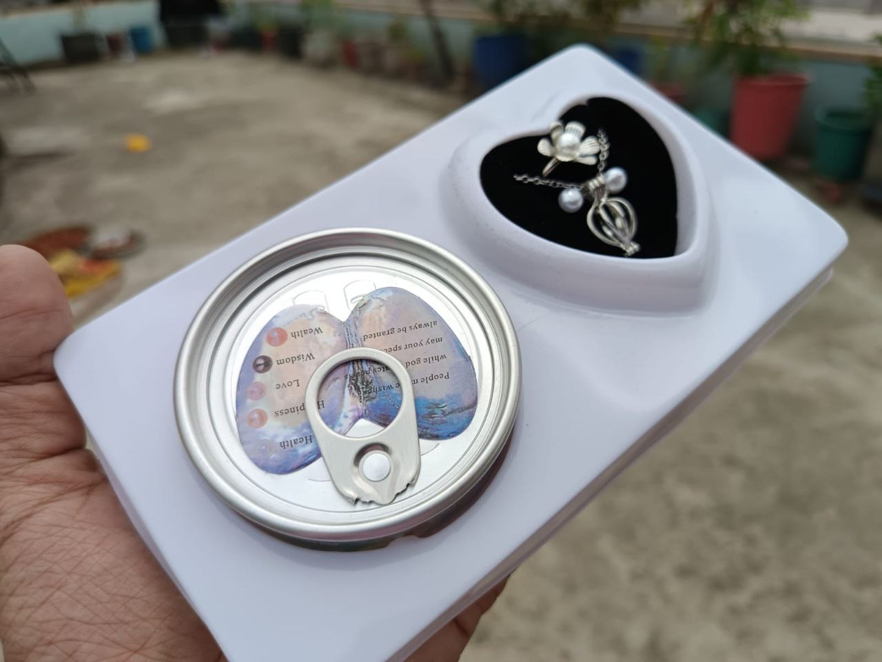 Love Pearl Locket Necklace Set - Image 8