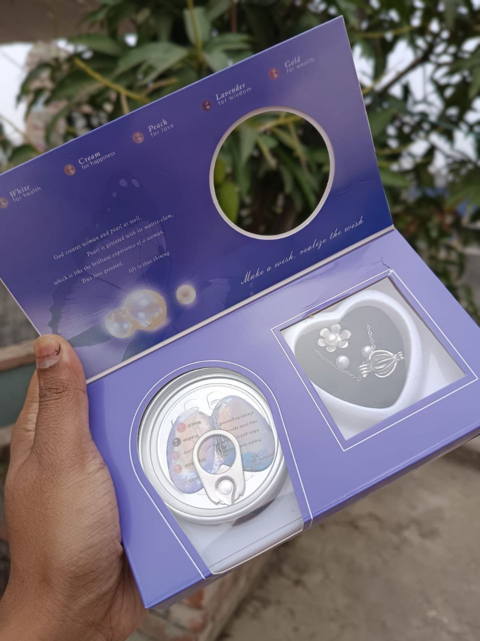 Love Pearl Locket Necklace Set - Image 16