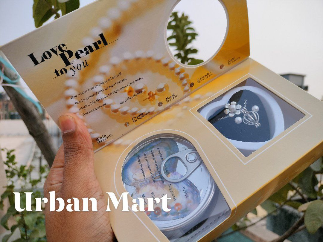 Love Pearl Locket Necklace Set - Image 6