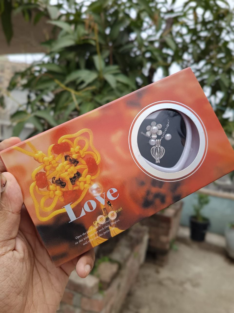 Love Pearl Locket Necklace Set - Image 6