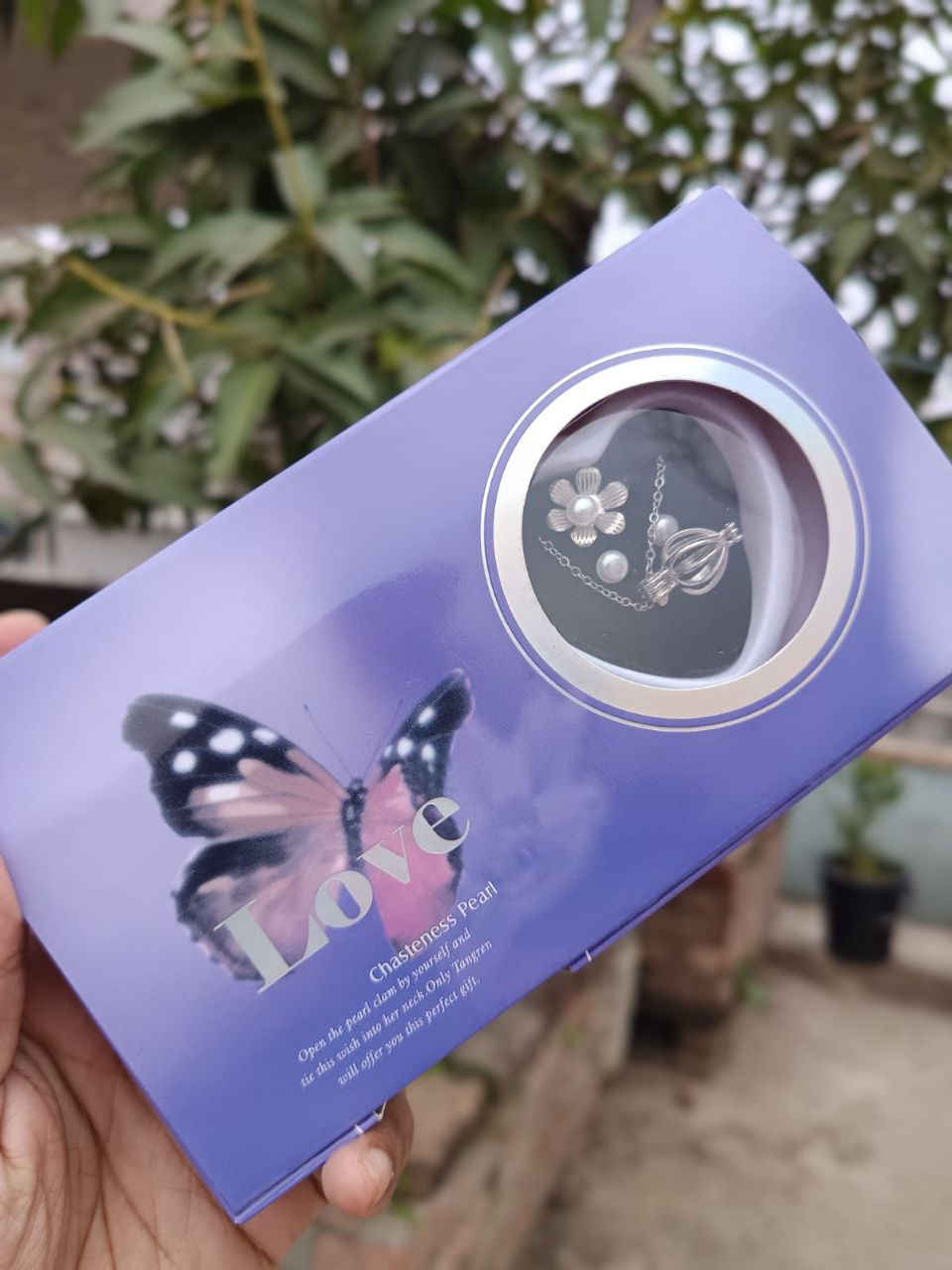 Love Pearl Locket Necklace Set - Image 7