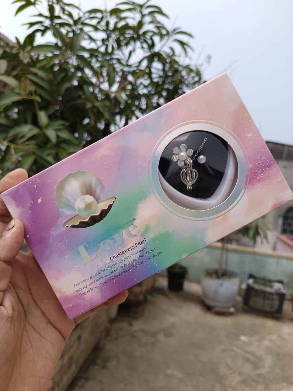 Love Pearl Locket Necklace Set - Image 5