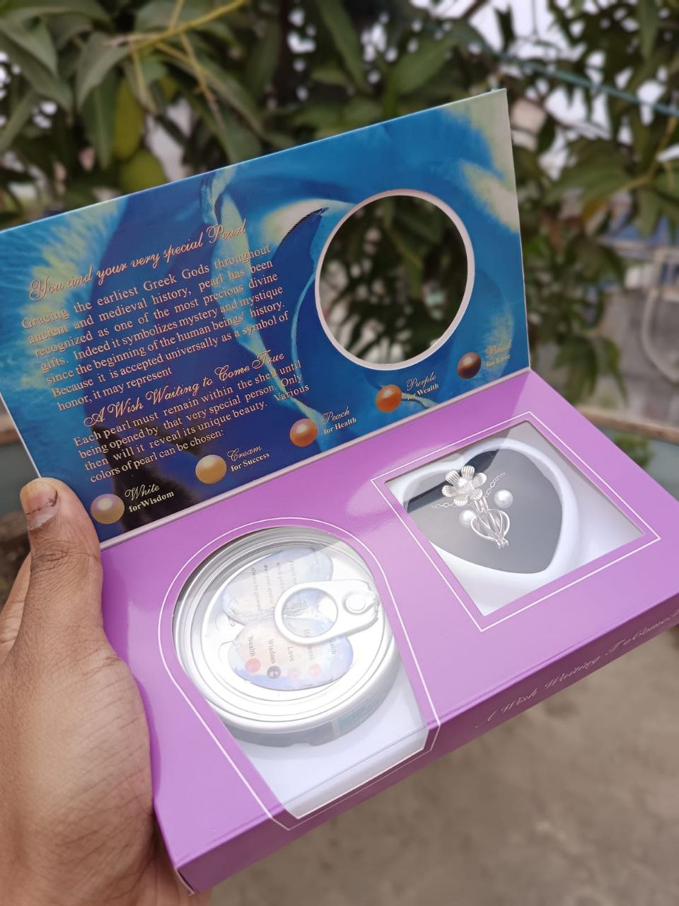 Love Pearl Locket Necklace Set - Image 2