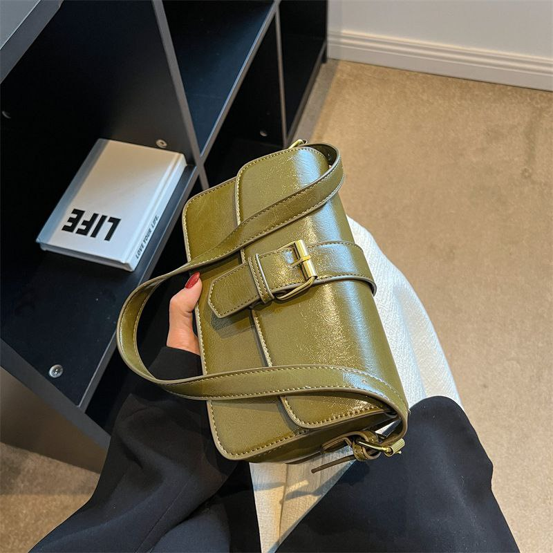 Retro Small Bag 2026 New Trendy Fashion Casual Shoulder/Underarm Bag Women's Bag - Green-BG-01